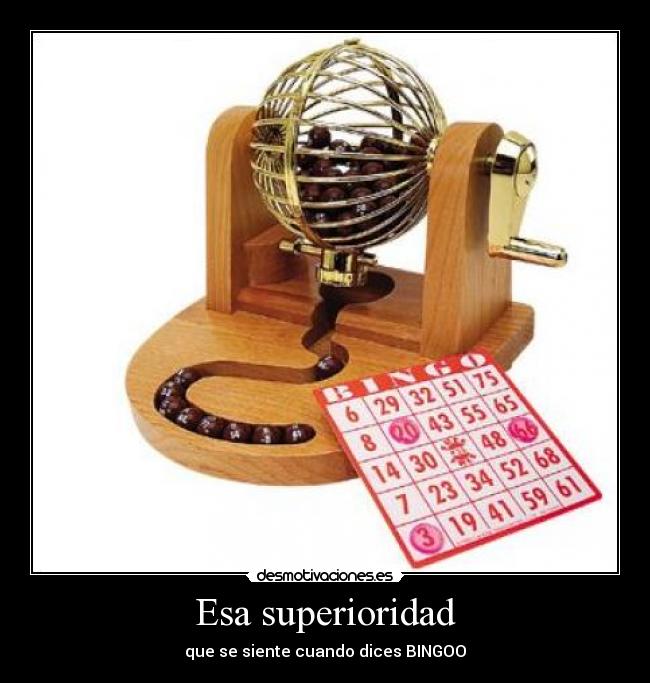Esa superioridad - que se siente cuando dices BINGOO