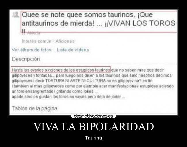 VIVA LA BIPOLARIDAD - Taurina