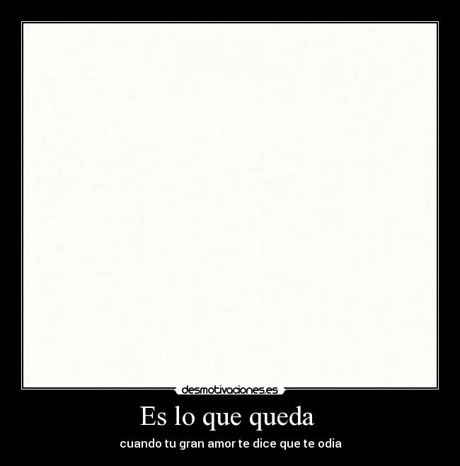 Es lo que queda - cuando tu gran amor te dice que te odia