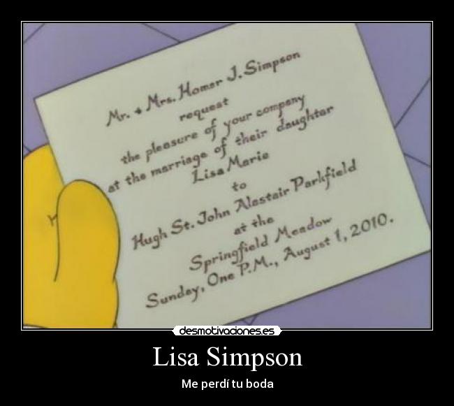 Lisa Simpson - Me perdí tu boda