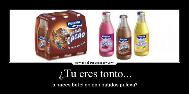 ¿Tu eres tonto... - o haces botellon con batidos puleva?