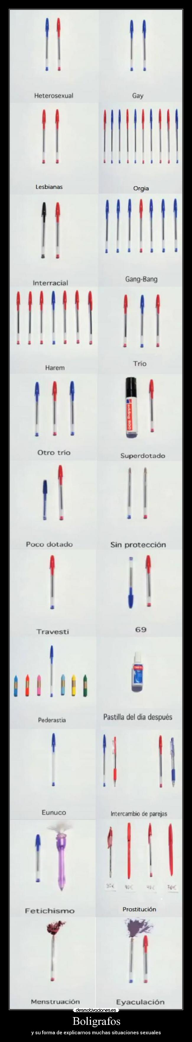 Boligrafos - y su forma de explicarnos muchas situaciones sexuales