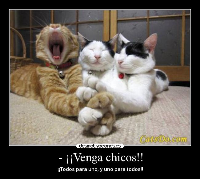 - ¡¡Venga chicos!! - ¡¡Todos para uno, y uno para todos!!