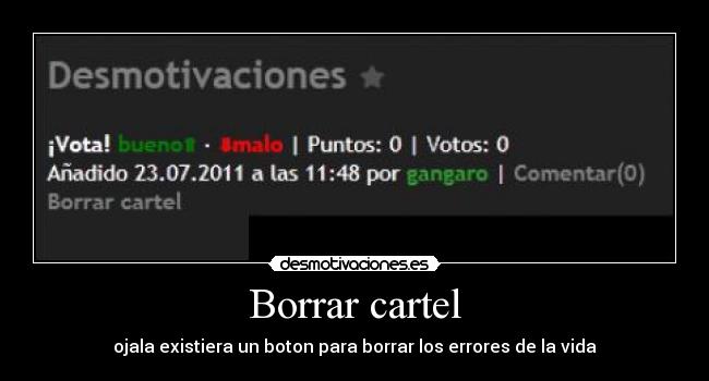 Borrar cartel -