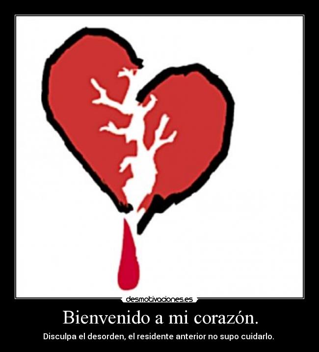 Bienvenido a mi corazón. - Disculpa el desorden, el residente anterior no supo cuidarlo.