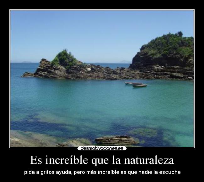 Es increíble que la naturaleza - pida a gritos ayuda, pero más increíble es que nadie la escuche