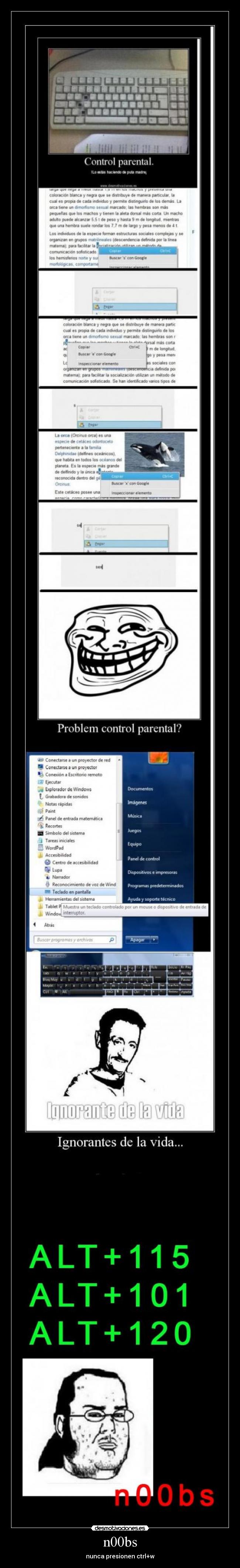 n00bs - nunca presionen ctrl+w