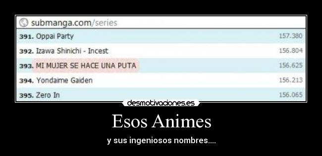 Esos Animes - y sus ingeniosos nombres....