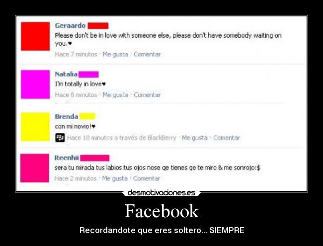 Facebook - Recordandote que eres soltero... SIEMPRE