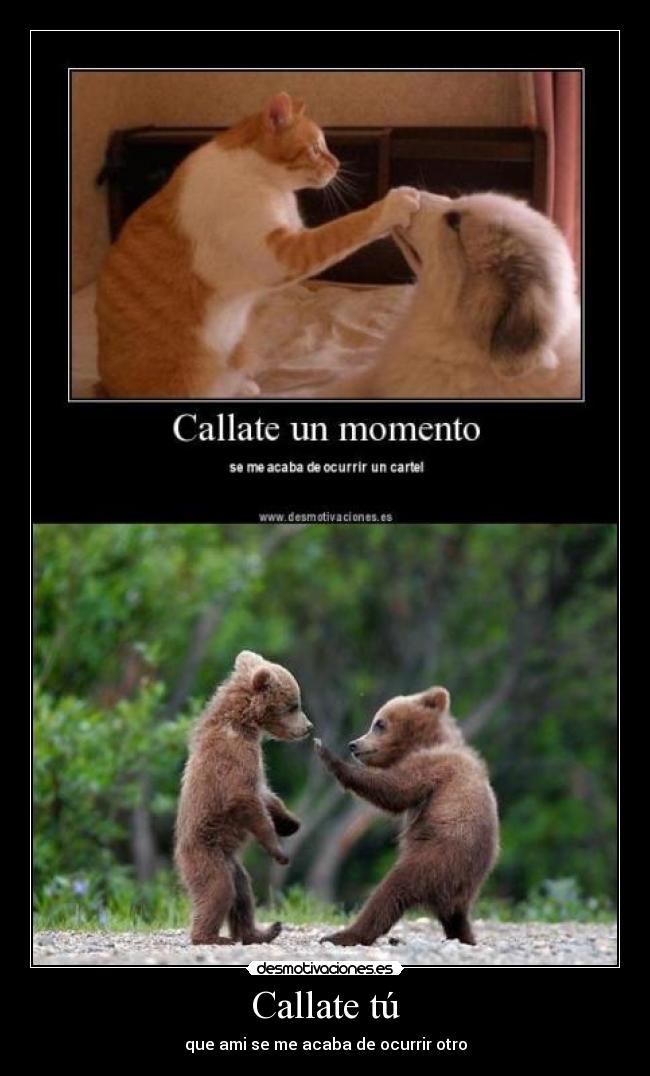 Callate tú - que ami se me acaba de ocurrir otro