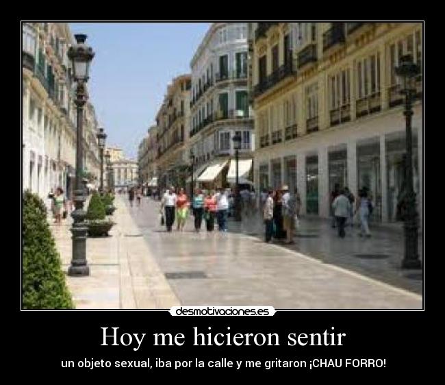Hoy me hicieron sentir - un objeto sexual, iba por la calle y me gritaron ¡CHAU FORRO!