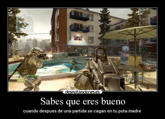 carteles bueno partida puta madre modern warfare call duty sabes que eres cuando desmotivaciones