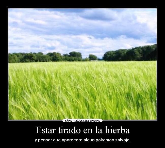 Estar tirado en la hierba -