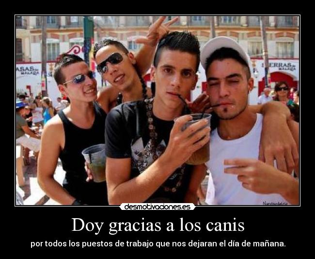 Doy gracias a los canis - por todos los puestos de trabajo que nos dejaran el día de mañana.