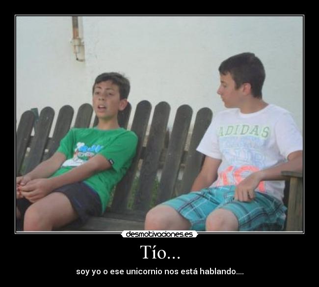 Tío... - soy yo o ese unicornio nos está hablando....