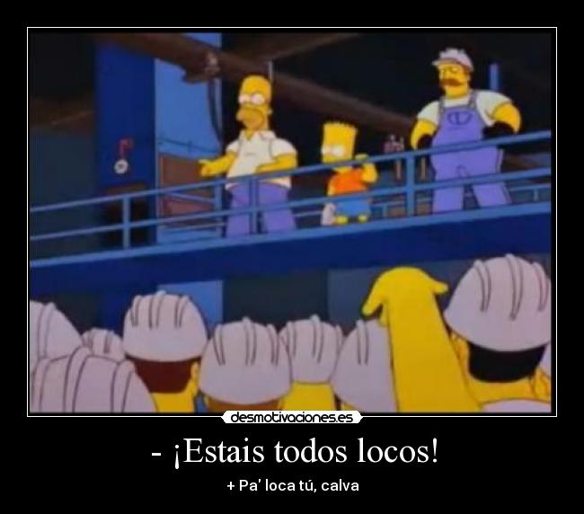 - ¡Estais todos locos! - + Pa loca tú, calva