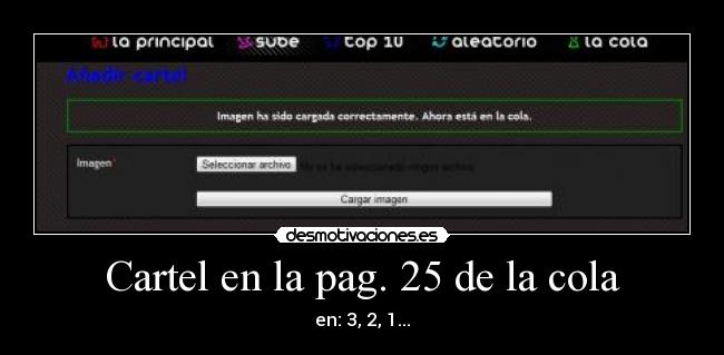 Cartel en la pag. 25 de la cola -