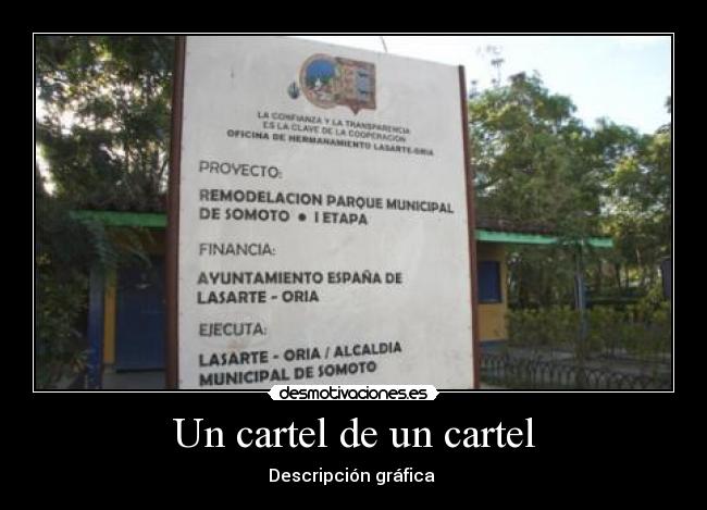 Un cartel de un cartel - Descripción gráfica