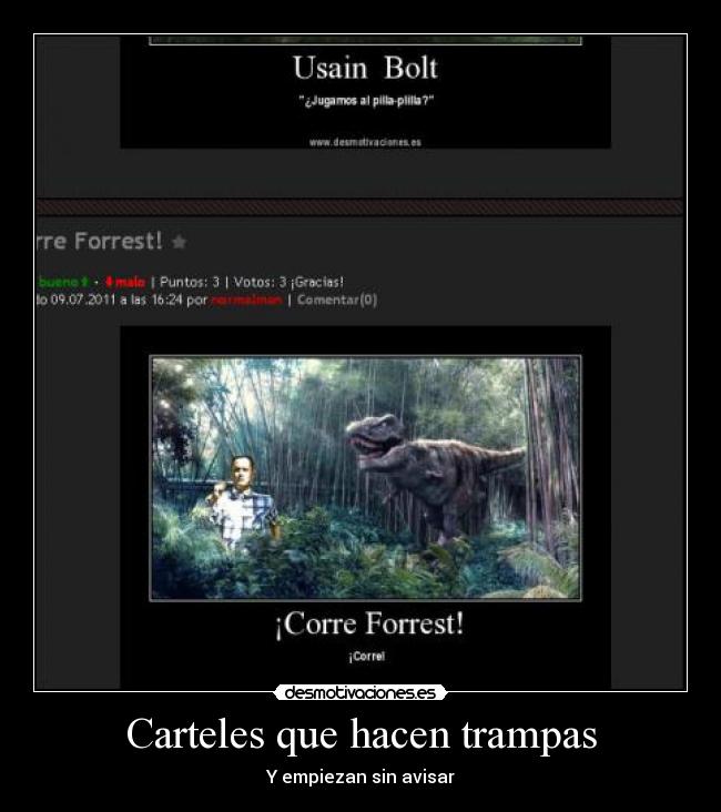 Carteles que hacen trampas - Y empiezan sin avisar