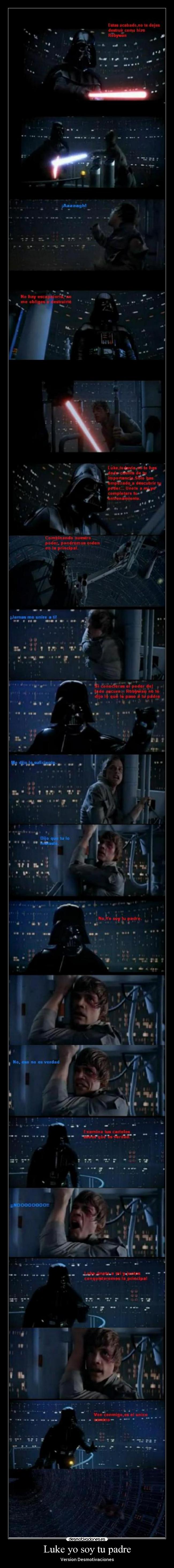 carteles padre darth vader luke skywalker desmotivaciones