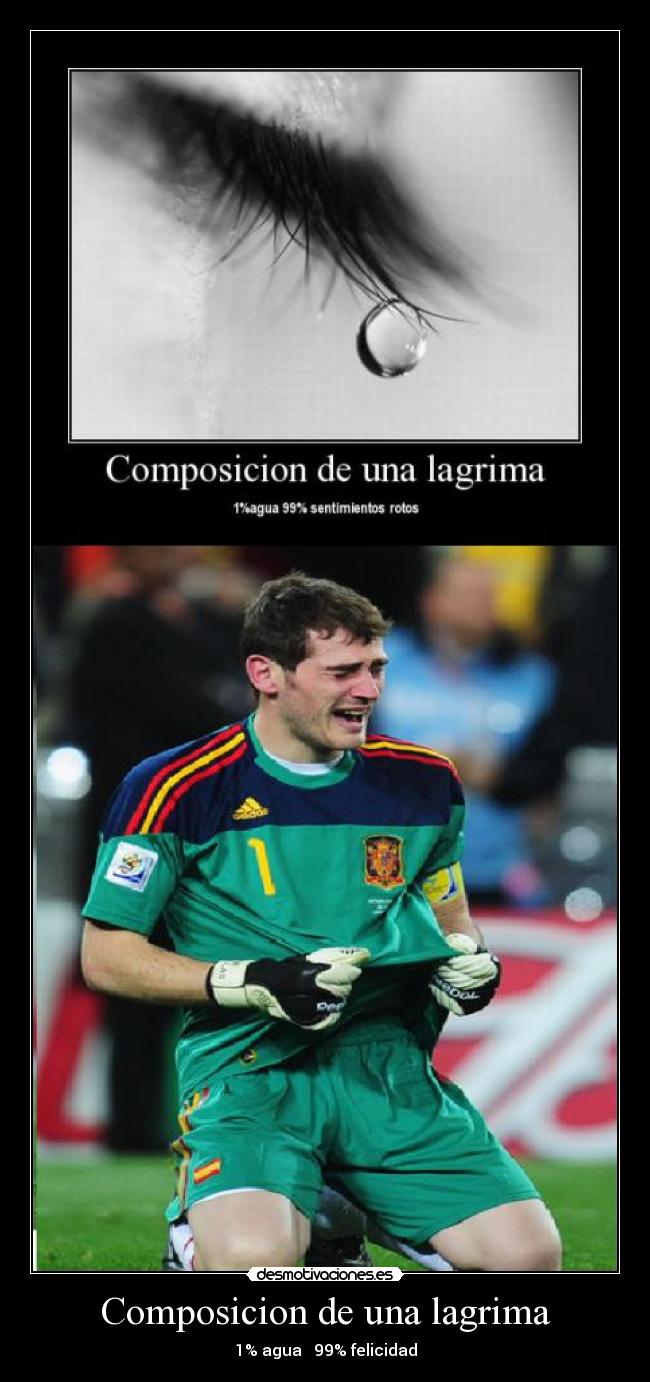 Composicion de una lagrima - 1% agua   99% felicidad