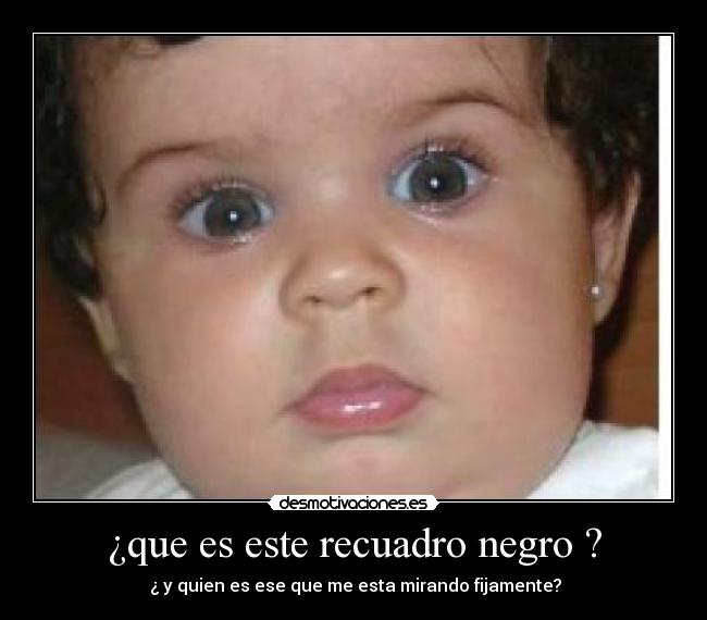 ¿que es este recuadro negro ? - ¿ y quien es ese que me esta mirando fijamente?