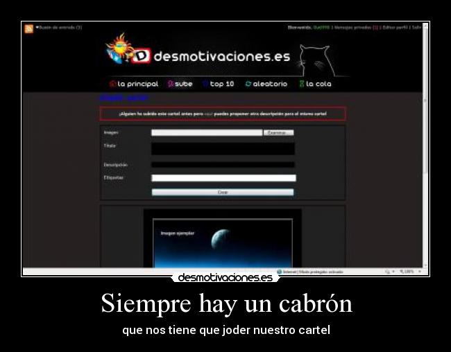 Siempre hay un cabrón - que nos tiene que joder nuestro cartel