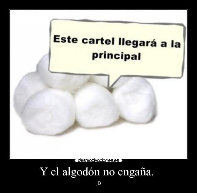 Y el algodón no engaña.  - 