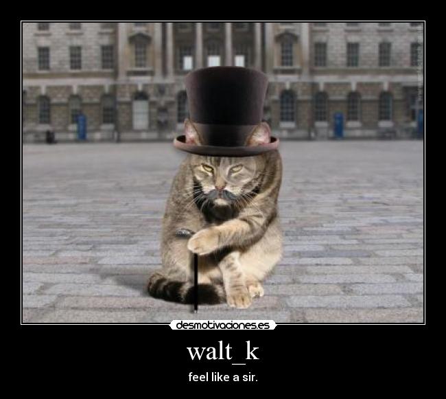 walt_k - feel like a sir.