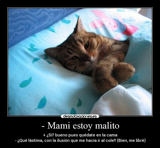- Mami estoy malito -