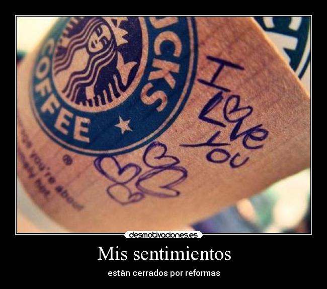 Mis sentimientos - están cerrados por reformas