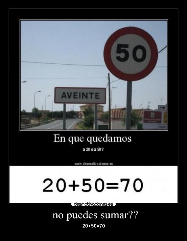  no puedes sumar?? - 