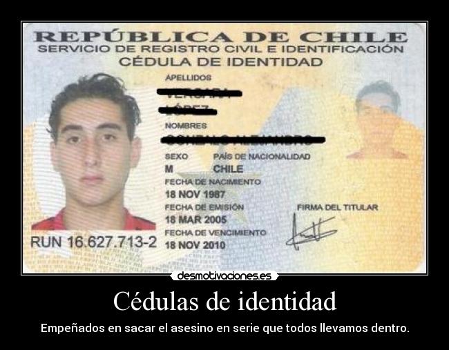 Cédulas de identidad - 