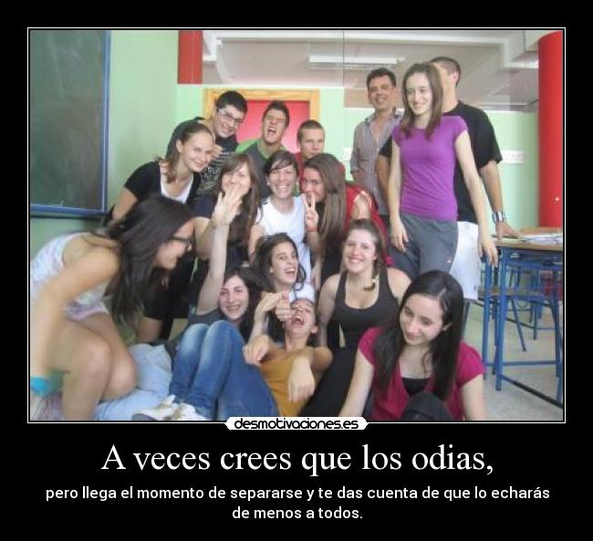 A veces crees que los odias, -