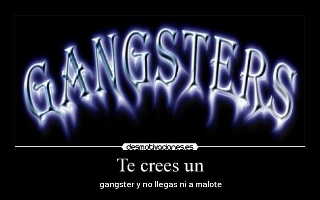 Te crees un - gangster y no llegas ni a malote