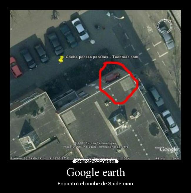 Google earth - Encontró el coche de Spiderman.