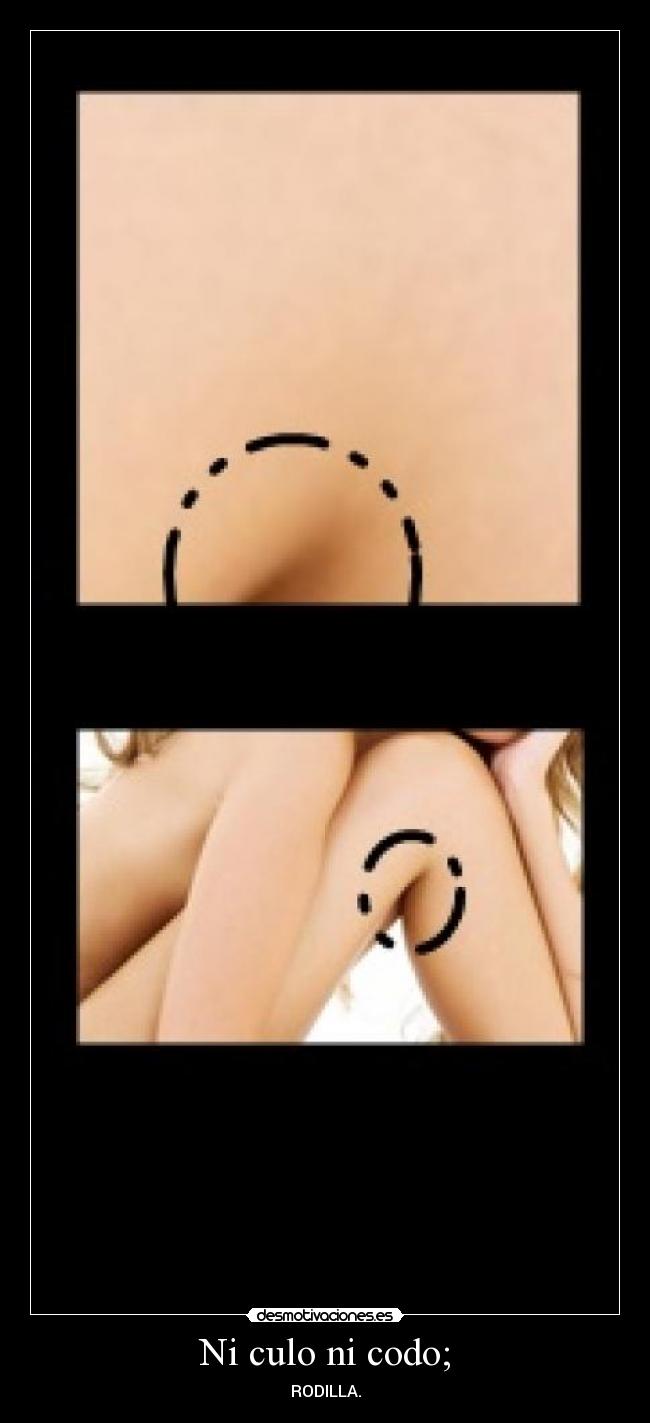 Ni culo ni codo; - RODILLA.