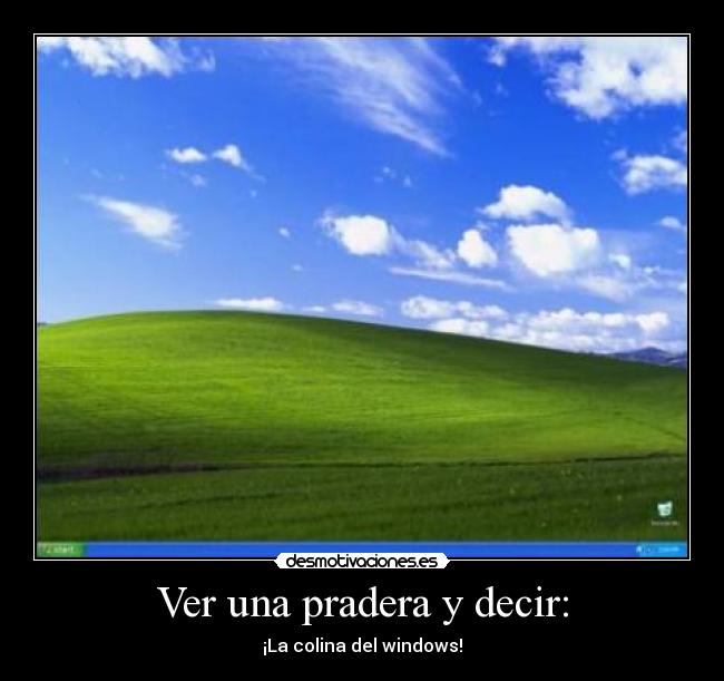 Ver una pradera y decir: - ¡La colina del windows!