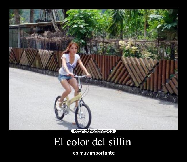 El color del sillin - es muy importante