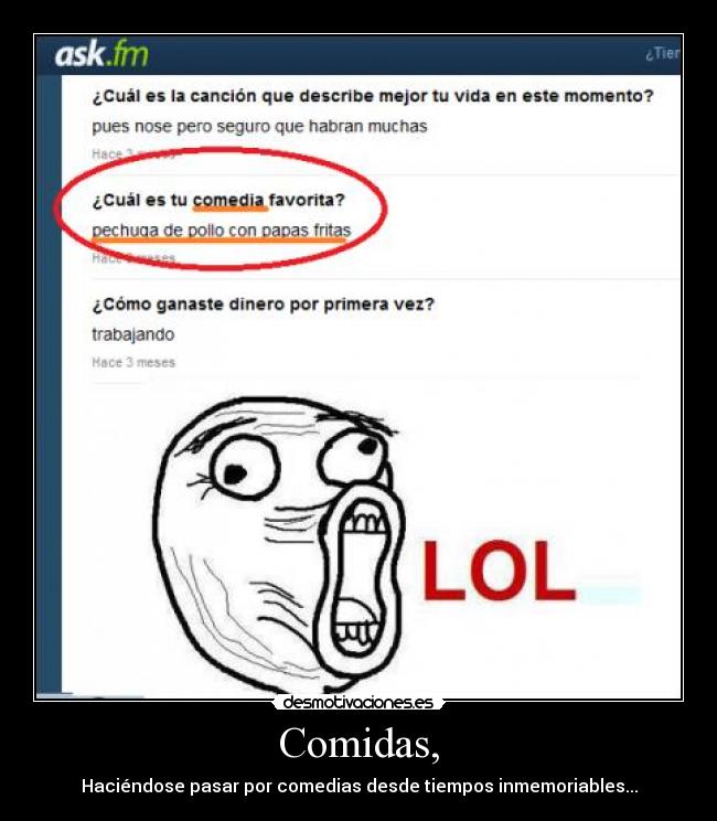 Comidas, - Haciéndose pasar por comedias desde tiempos inmemoriables...