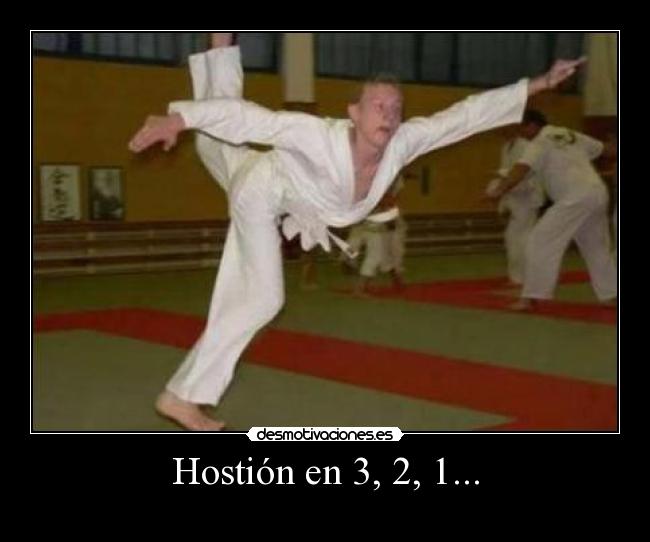 carteles hostion hostia caida tortazo chico tio humano karate karateka deporte gim desmotivaciones
