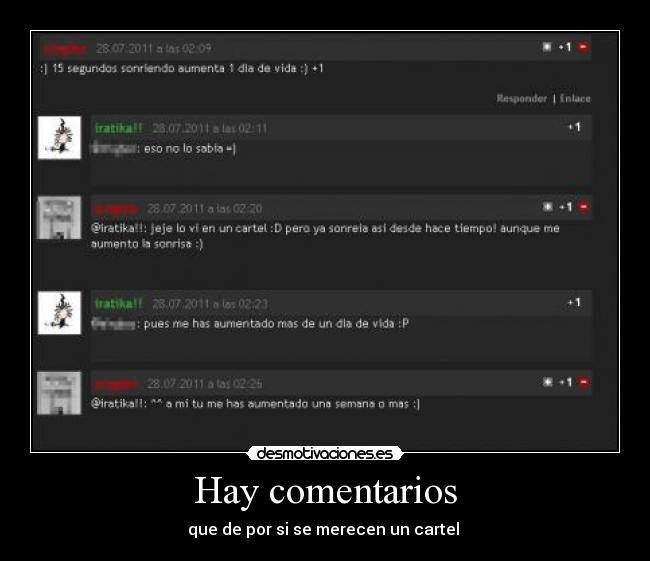 Hay comentarios - que de por si se merecen un cartel