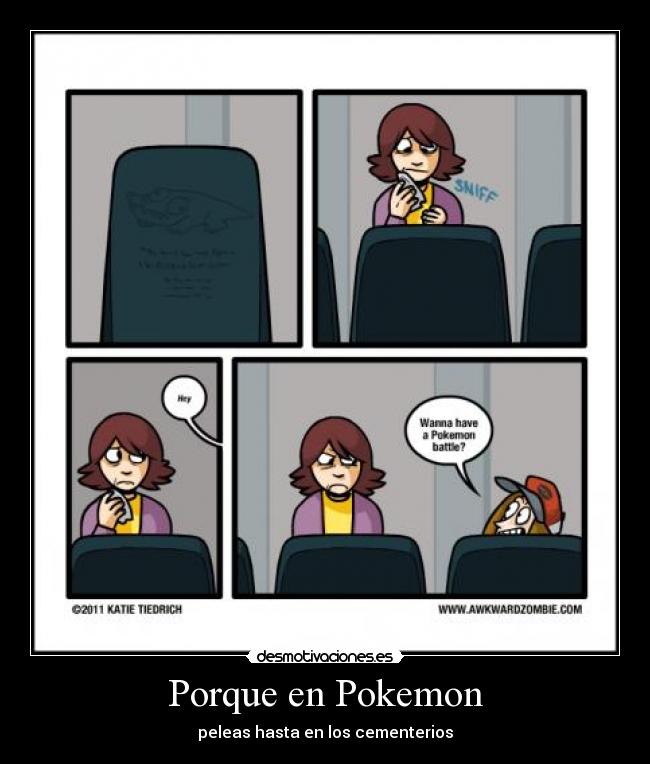 Porque en Pokemon - peleas hasta en los cementerios