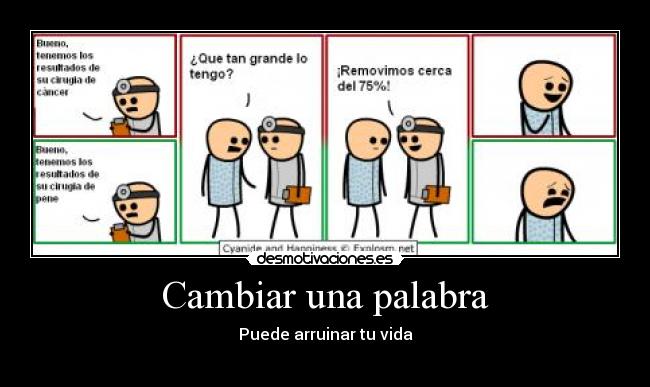 Cambiar una palabra - Puede arruinar tu vida
