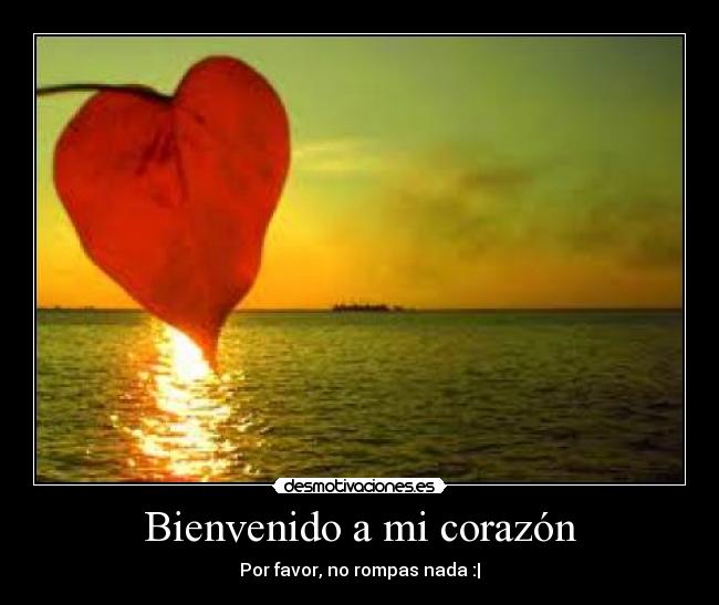 Bienvenido a mi corazón - Por favor, no rompas nada :|