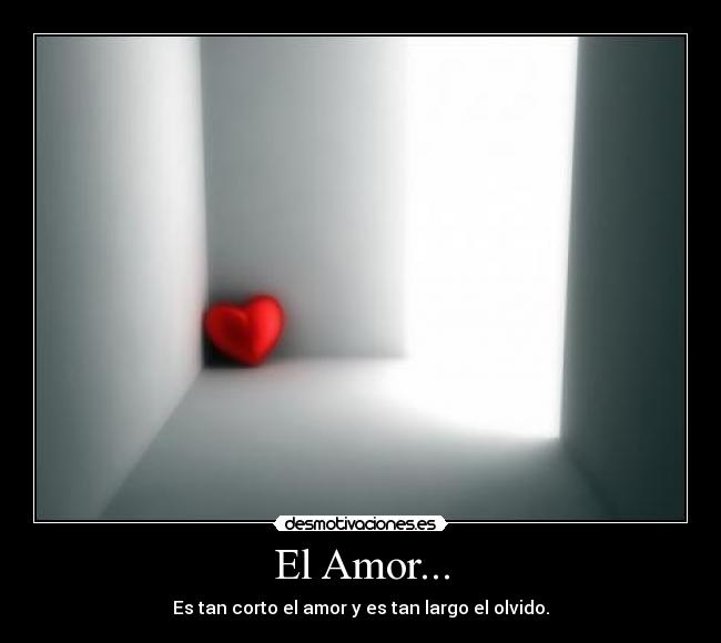 El Amor... - Es tan corto el amor y es tan largo el olvido.