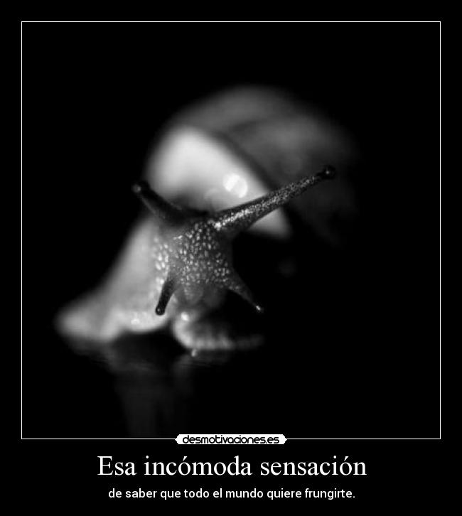 Esa incómoda sensación - de saber que todo el mundo quiere frungirte.