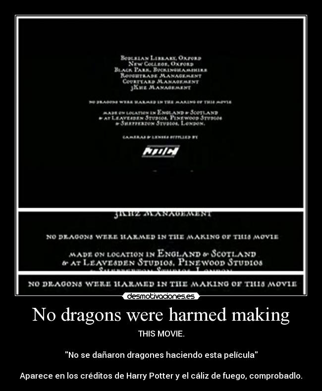 No dragons were harmed making -
