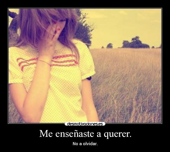 Me enseñaste a querer. - No a olvidar.