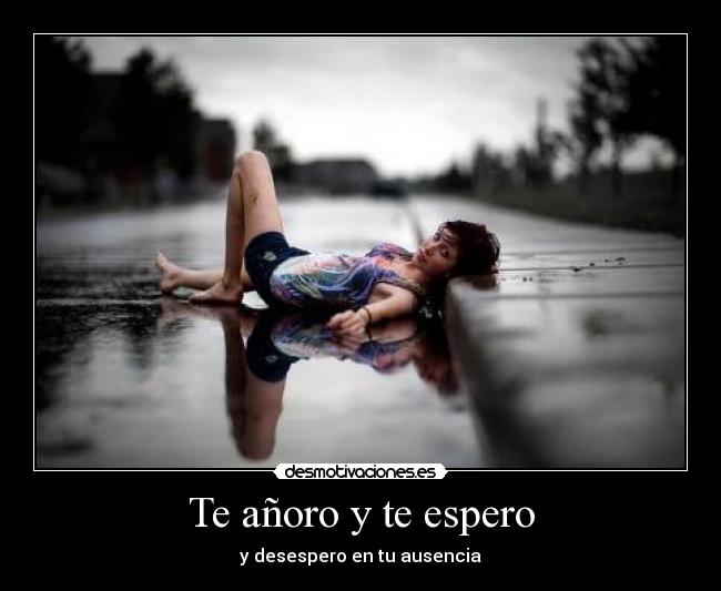 Te añoro y te espero - y desespero en tu ausencia